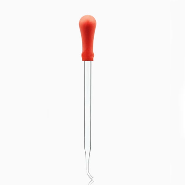     458 Curved tip dropping pipette with latex rubber nipple