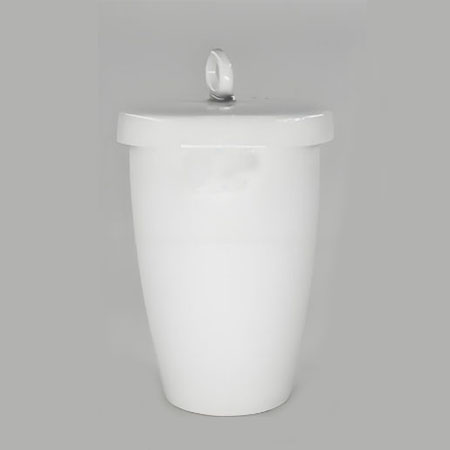 High wall with lid porcelain crucible