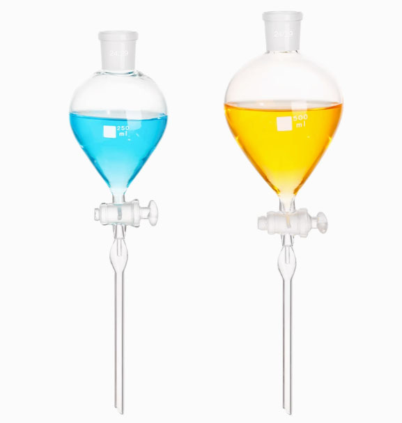     531 Dropping funnel with ground – in glass stopper and stopcock