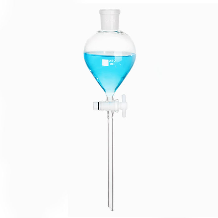 NO.8542 Globe shape separatory funnel with ground-in glass stopper and and PTFE stopcock