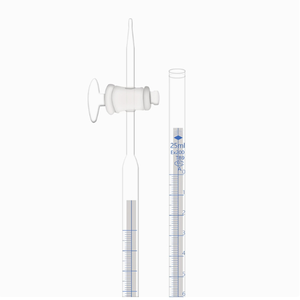     645A Class A glass burette with blue line  with glass stopcock