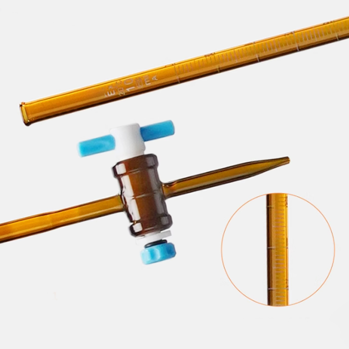 NO.8648A  Class A Amber burette with straight PTFE stopcock
