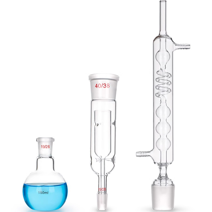     793 Extraction apparatus soxhlet with coil-bulb condenser and ground glass joints