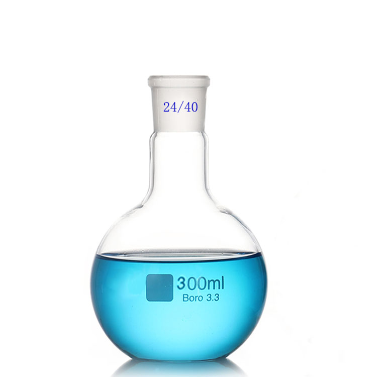 NO.5007 Boiling flask flat bottom with short neck and tandard ground mouth