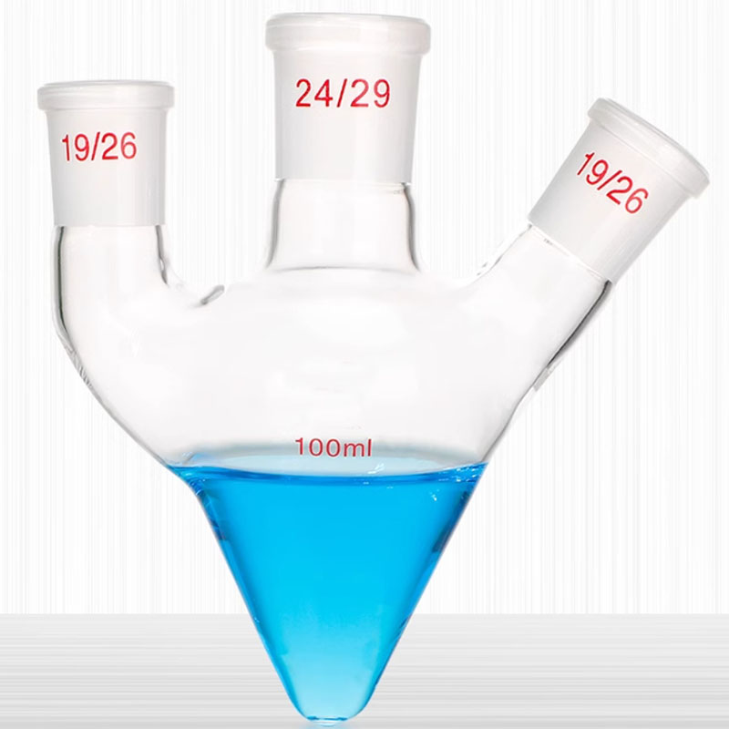 NO.5015 Pear shape flask with three necks and standard ground mouth